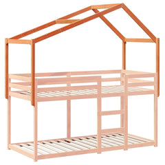 vidaXL Kids' Bed Roof Wax Brown 203x80.5x142 cm Solid Wood Pine 3
