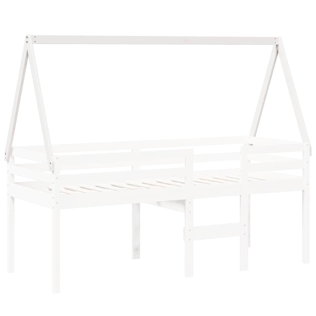vidaXL Kids' Bed Roof White 199x95.5x88 cm Solid Wood Pine 3