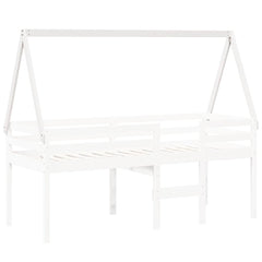 vidaXL Kids' Bed Roof White 199x95.5x88 cm Solid Wood Pine 3