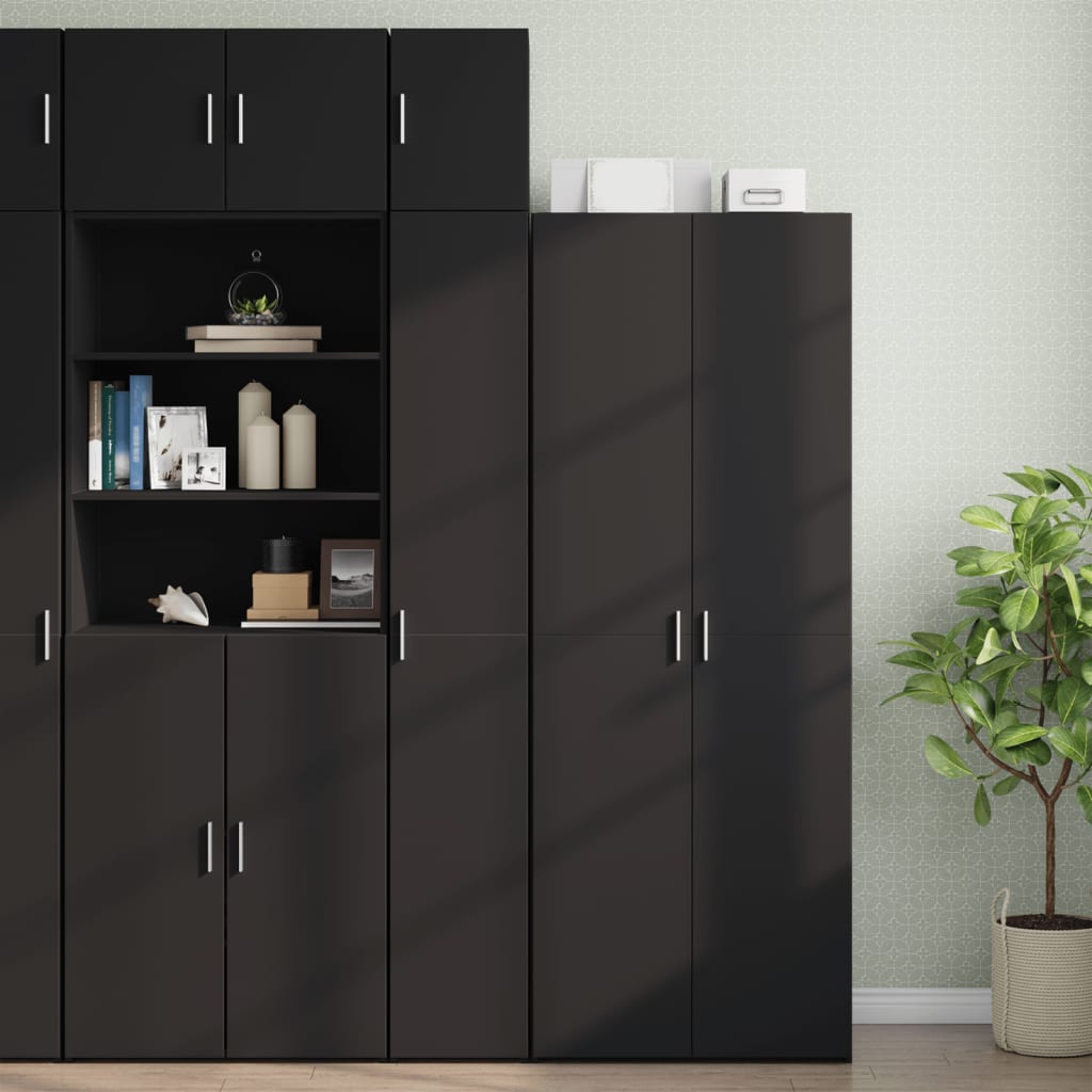 vidaXL Wall Cabinet Black 30x42.5x40 cm Engineered Wood 3