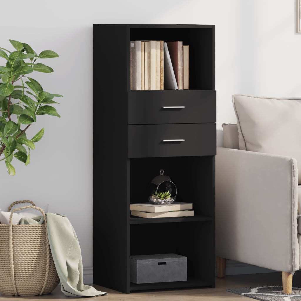 Highboard Engineered Wood in Black