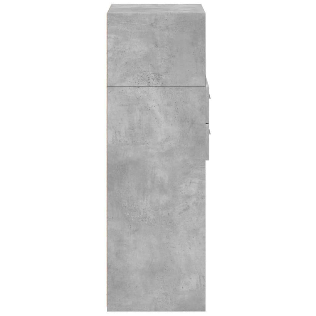 vidaXL Highboard Concrete Grey 45x42.5x124 cm Engineered Wood 5