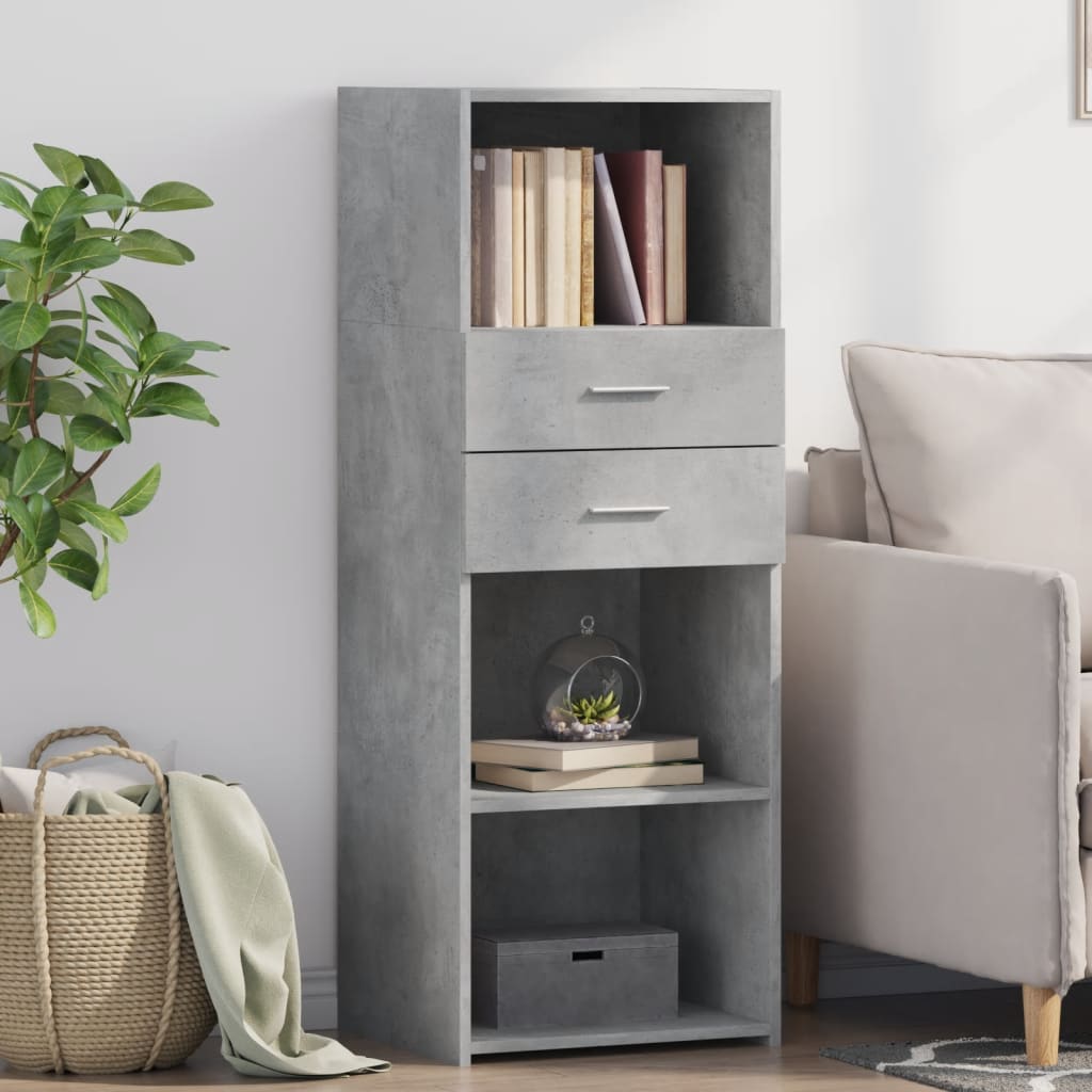 Highboard Engineered Wood in Concrete Grey