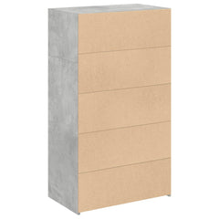 vidaXL Highboard Concrete Grey 70x41x124 cm Engineered Wood 6