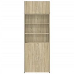 Storage Cabinet 70x42.5x225 cm Engineered Wood 2 Doors 2 Shelves Sonoma oak 80 cm