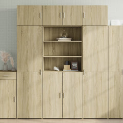 Storage Cabinet 70x42.5x225 cm Engineered Wood 2 Doors 2 Shelves Sonoma oak 80 cm