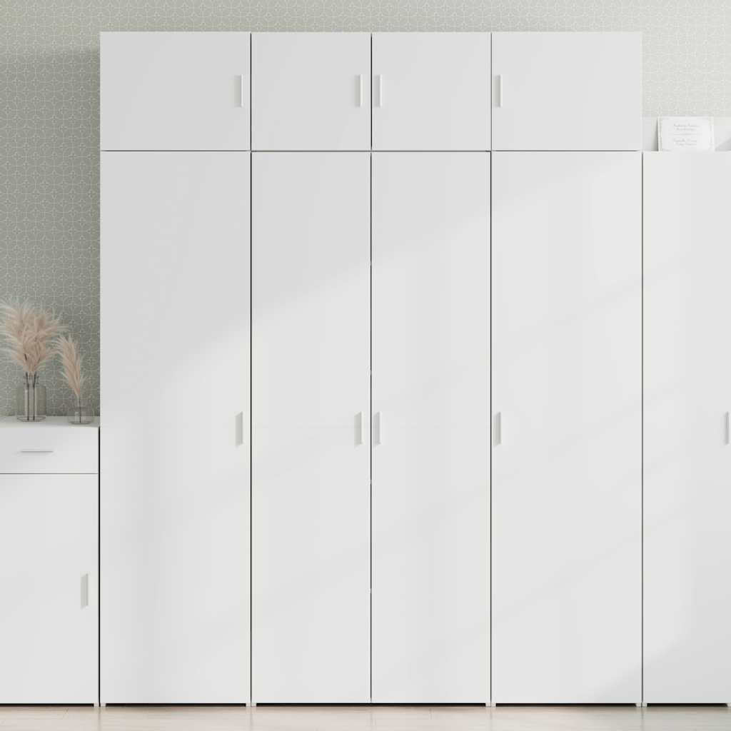 Storage Cabinet 70x42.5x225 cm Engineered Wood 4 Shelves White 80 cm
