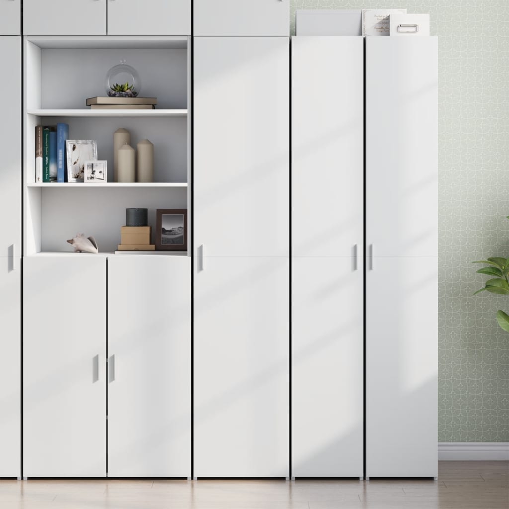 Highboard 40x42.5x185 cm Engineered Wood with 6 Shelves White