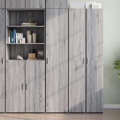 Highboard 40x42.5x185 cm Engineered Wood with 6 Shelves Grey sonoma