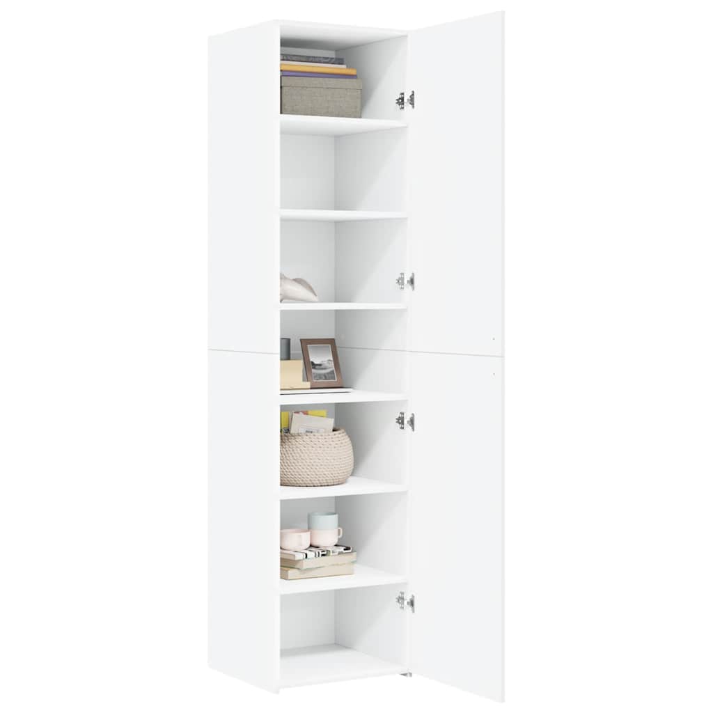 Highboard 45x42.5x185 cm Engineered Wood with 6 Shelves White