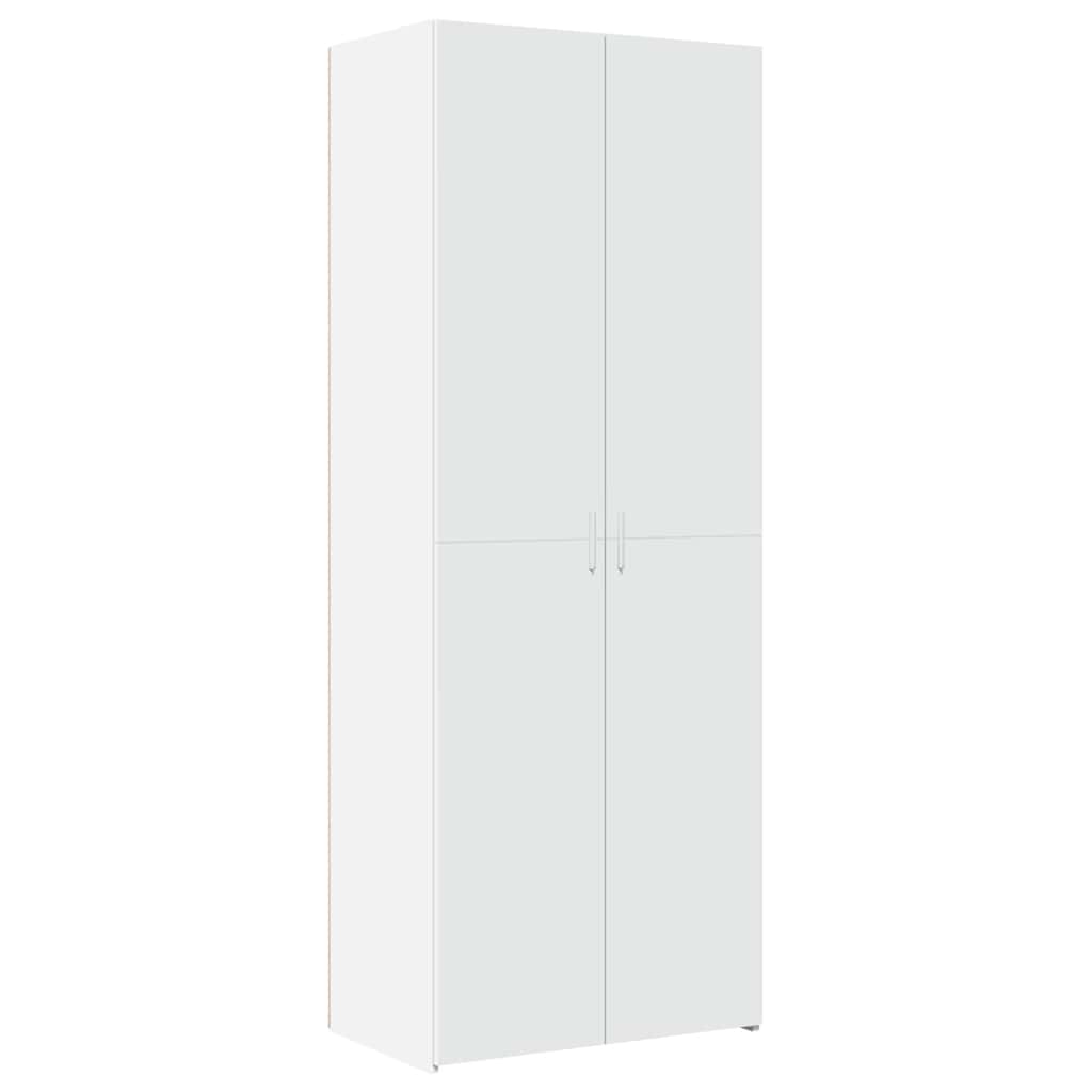 Highboard 70x42.5x185 cm Engineered Wood with 4 Shelves White 70 x 42.5 x 185 cm