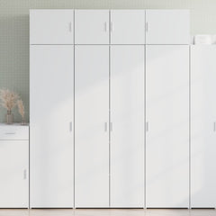 Highboard 70x42.5x185 cm Engineered Wood with 4 Shelves White 80 x 42.5 x 185 cm