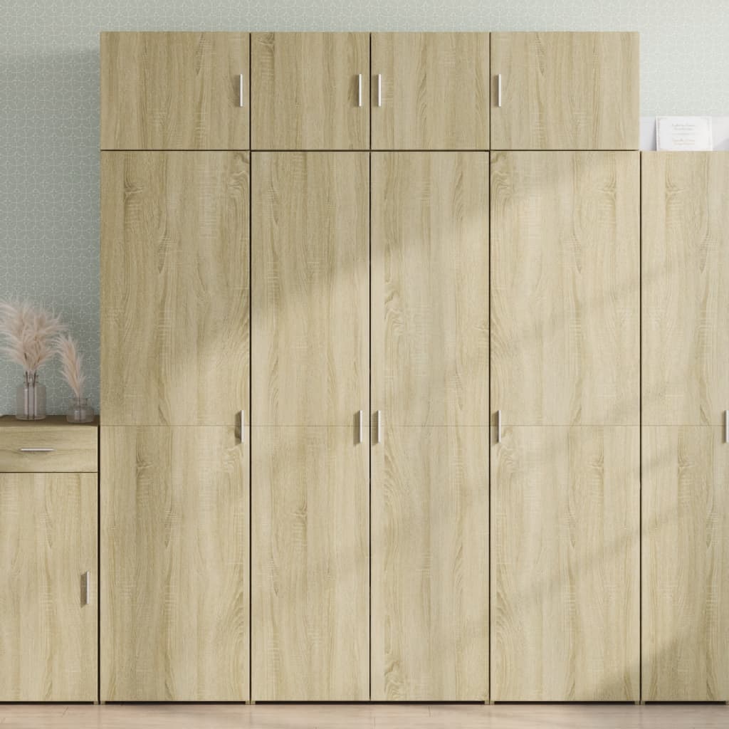 Highboard 70x42.5x185 cm Engineered Wood with 4 Shelves Sonoma oak 80 x 42.5 x 185 cm