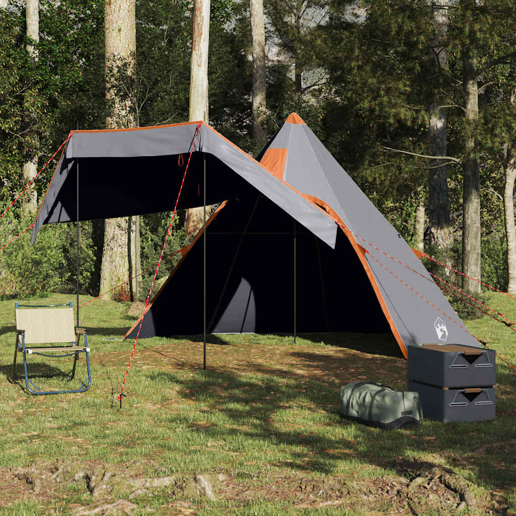 vidaXL Camping Tent Tipi 5-Person Grey Waterproof 4