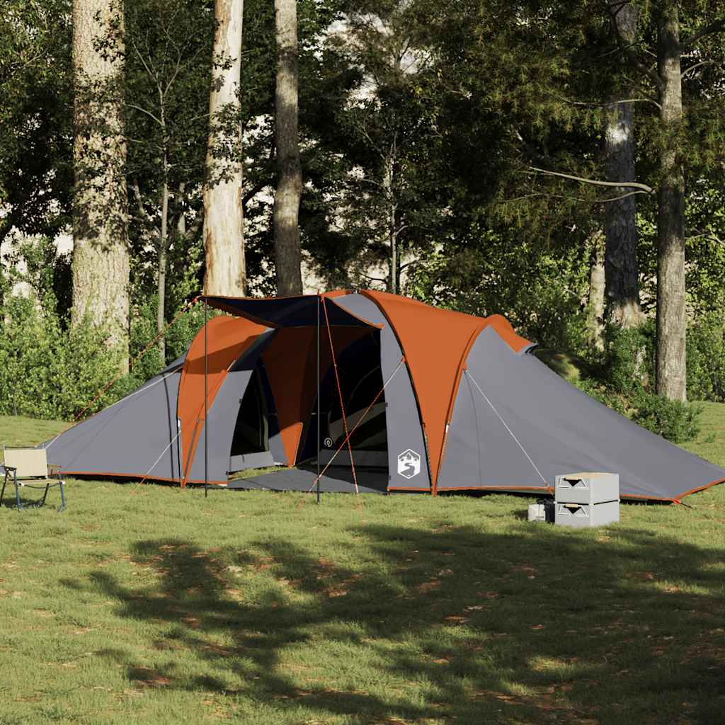 Family Tent Dome 6-Person Waterproof Grey and orange