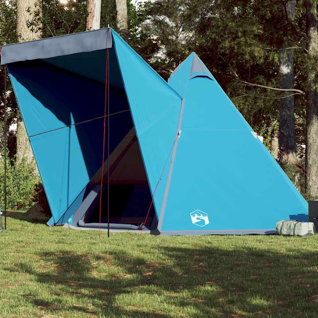 Family Tent Tipi Waterproof Blue 6-Person