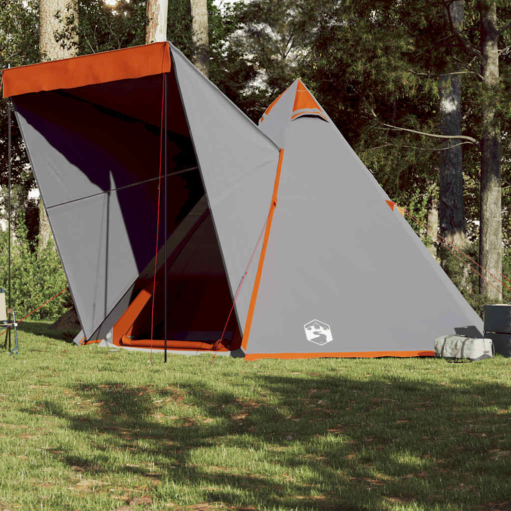 Family Tent Tipi Waterproof Grey 6-Person