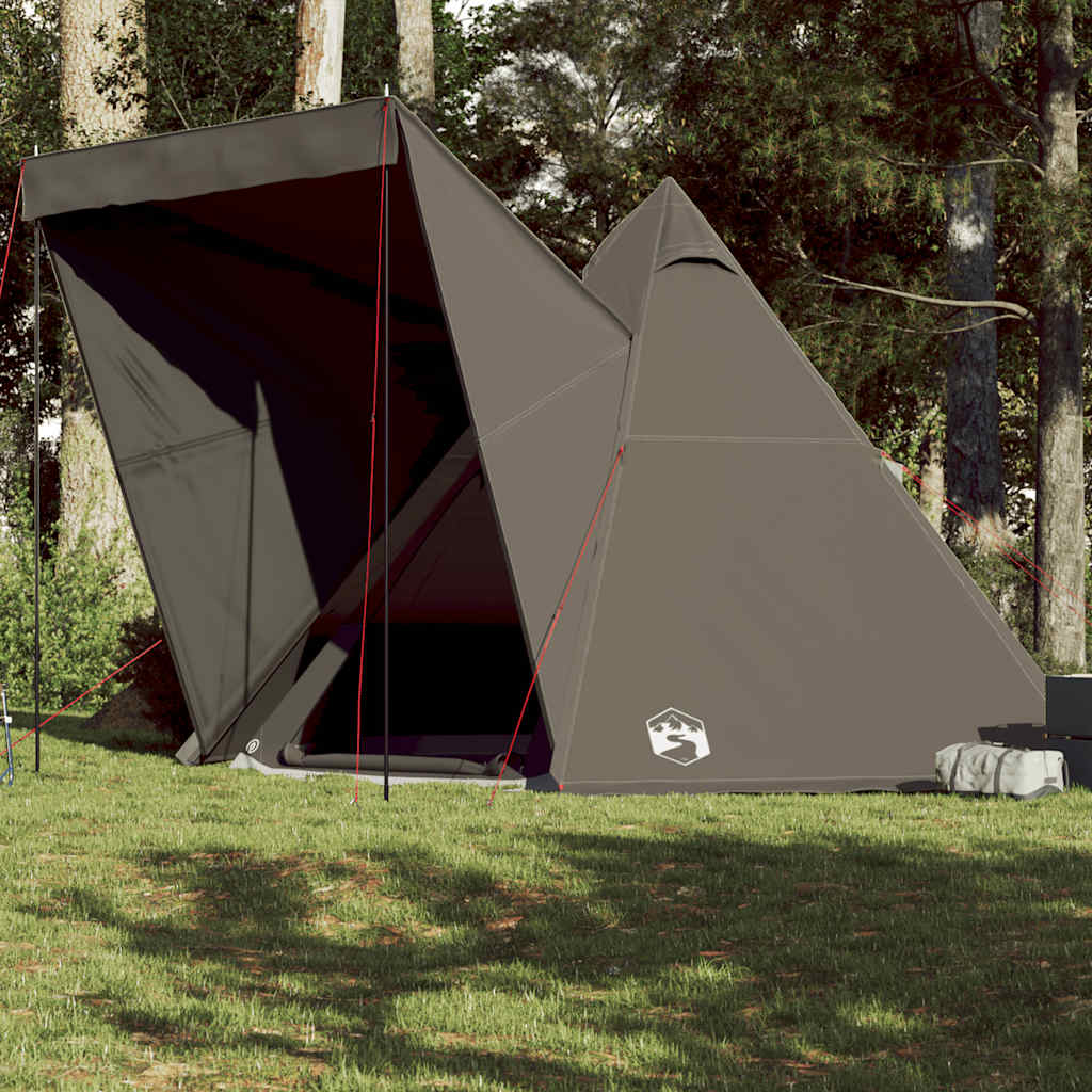 Family Tent Tipi Waterproof Brown 6-Person