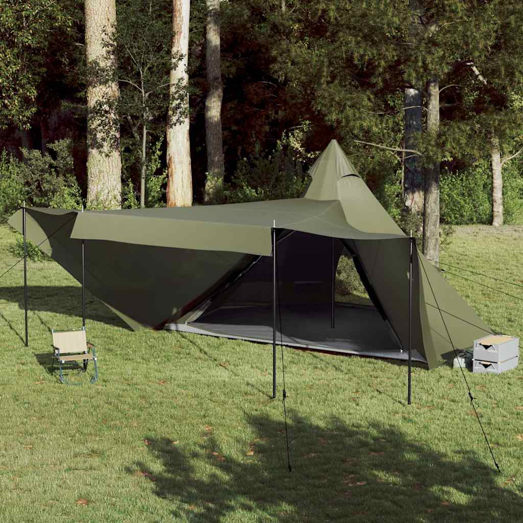 Family Tent Tipi Waterproof Olive green 8-person