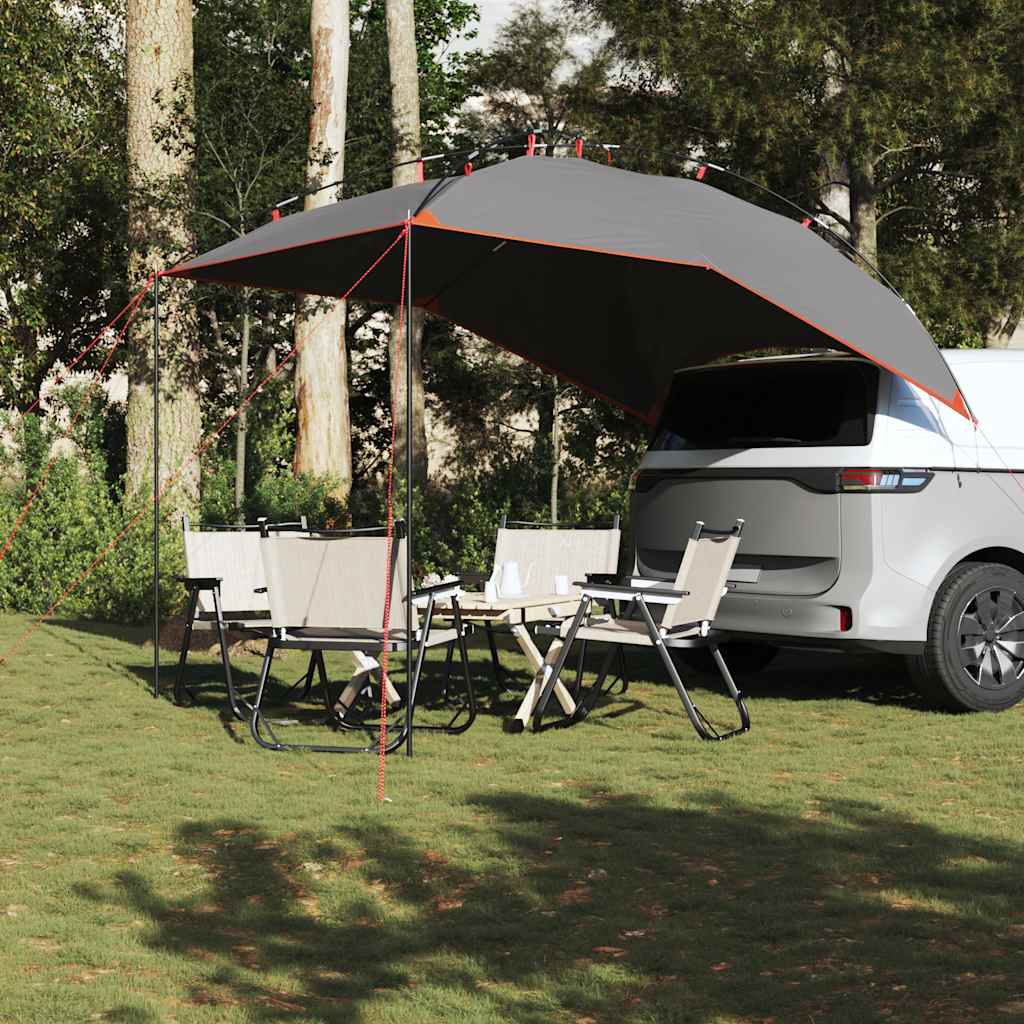 vidaXL Car Tent Grey and Orange Waterproof 3