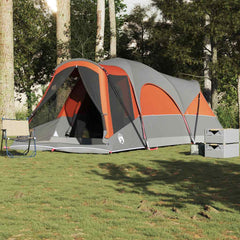 Family Tent Tunnel 8-Person Waterproof Grey and orange