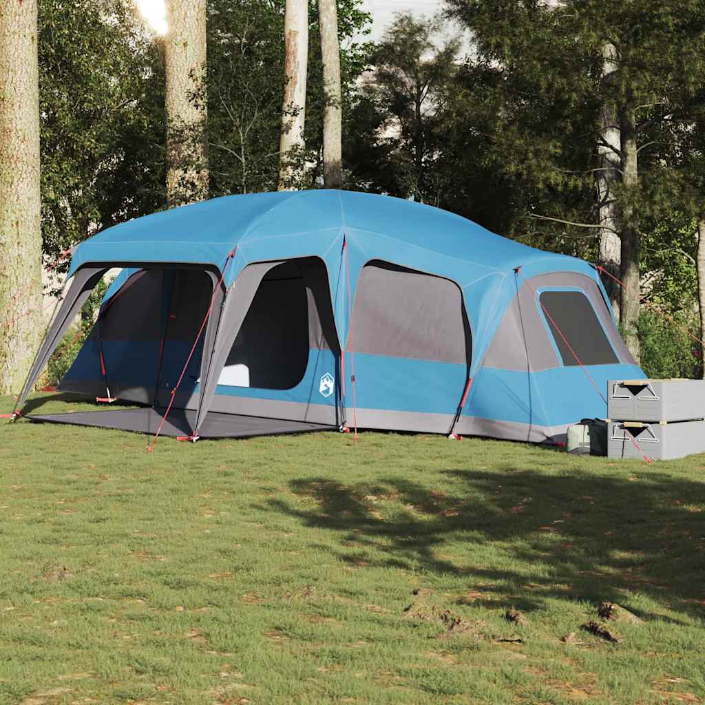 Family Tent with Porch Dome 9-Person Waterproof Blue