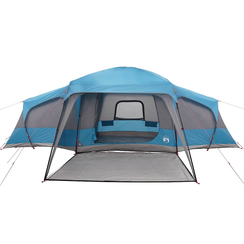 Family Tent with Porch Dome 9-Person Waterproof Blue