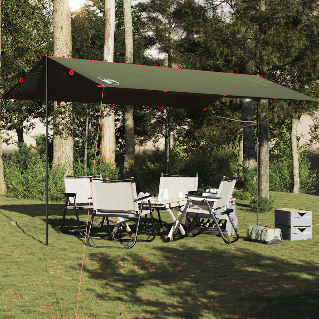 vidaXL Camping Tarp Olive Green 506x306 cm Waterproof 1
