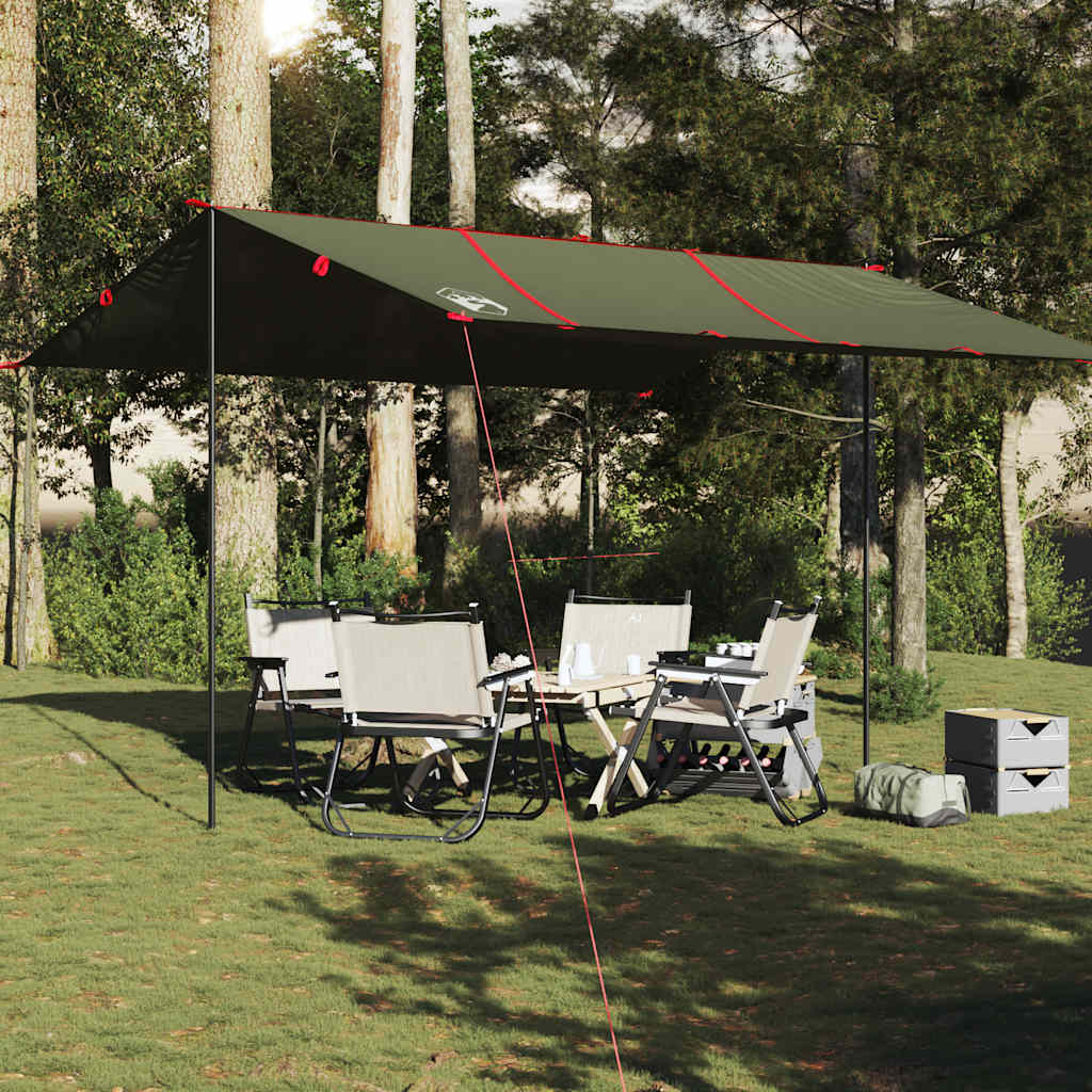 vidaXL Camping Tarp Olive Green 451x420 cm Waterproof 3