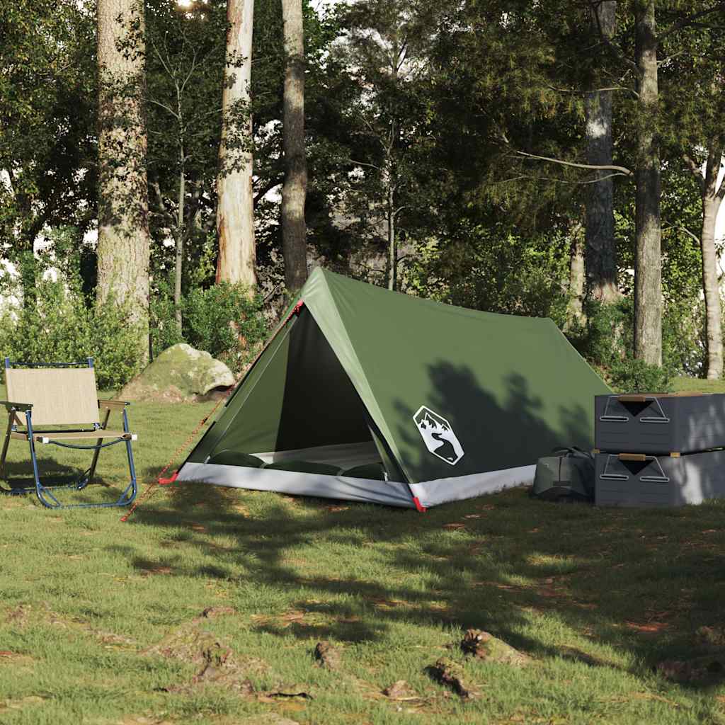 vidaXL Camping Tent 2-Person Olive Green Waterproof 3