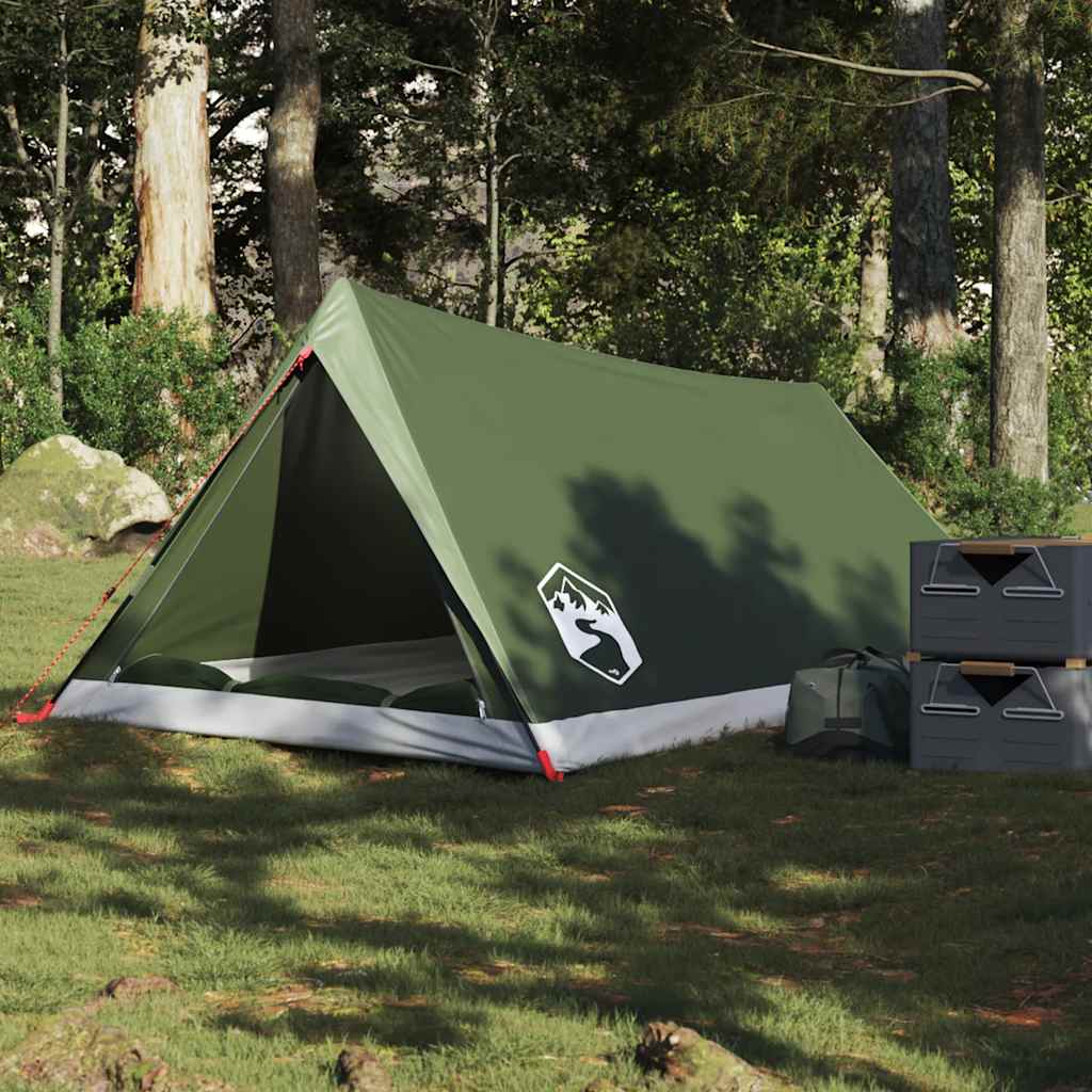 vidaXL Camping Tent 2-Person Olive Green Waterproof 1