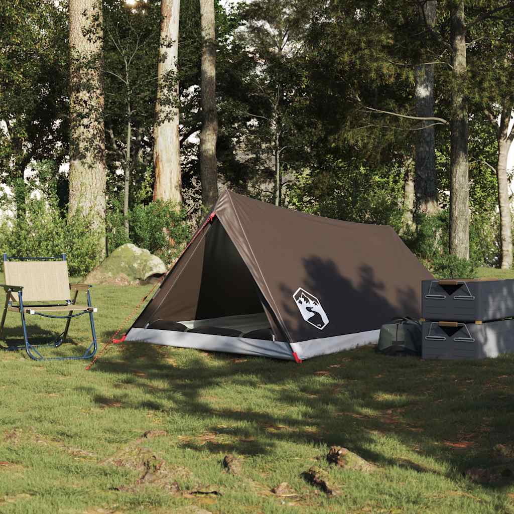 vidaXL Camping Tent 2-Person Brown Waterproof 3