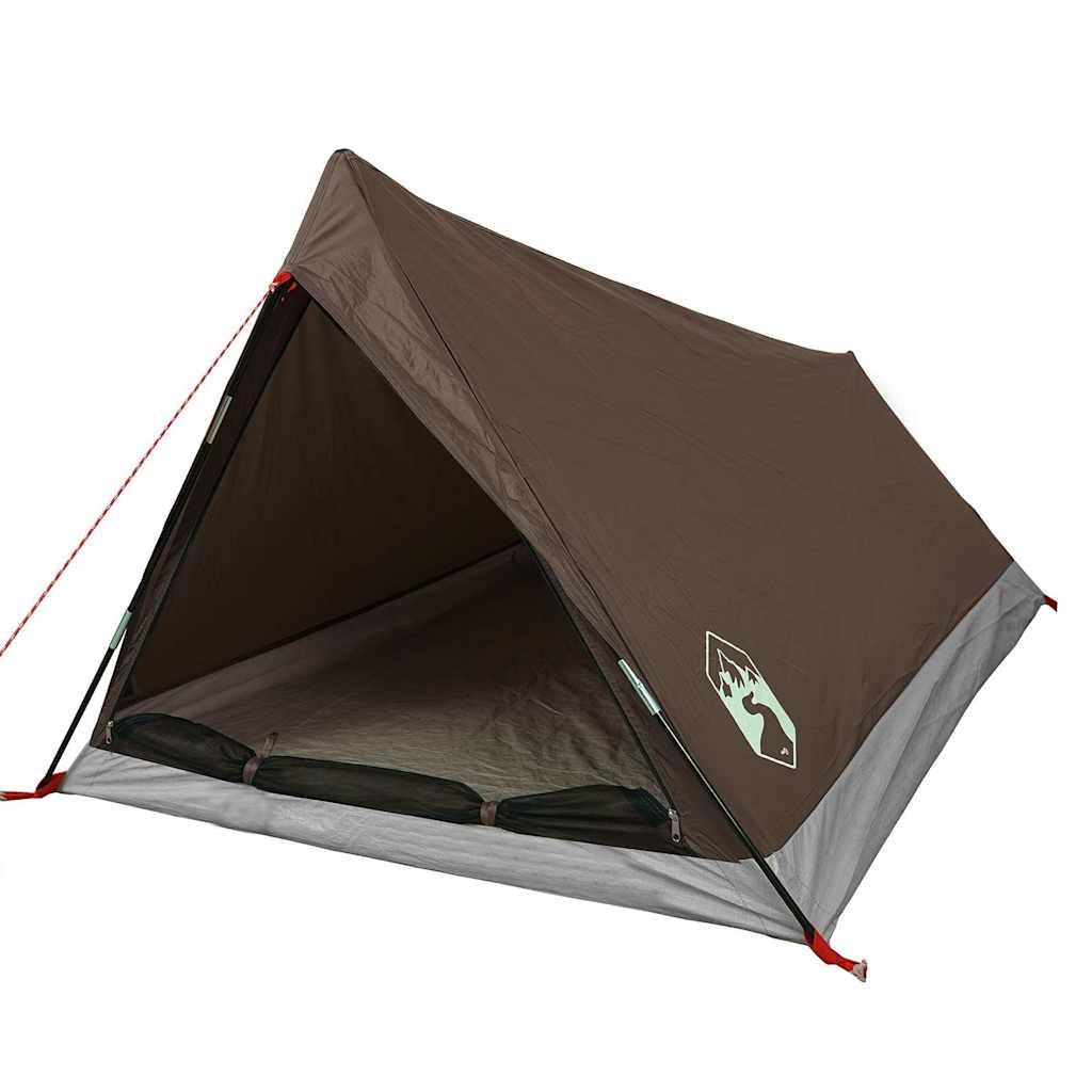 vidaXL Camping Tent 2-Person Brown Waterproof 4