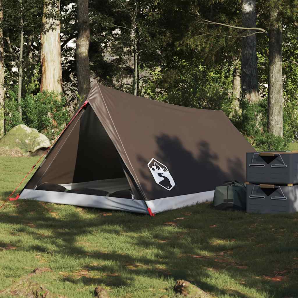 vidaXL Camping Tent 2-Person Brown Waterproof 1