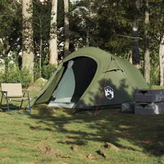 vidaXL Camping Tent Tunnel 3-Person Olive Green Waterproof 3