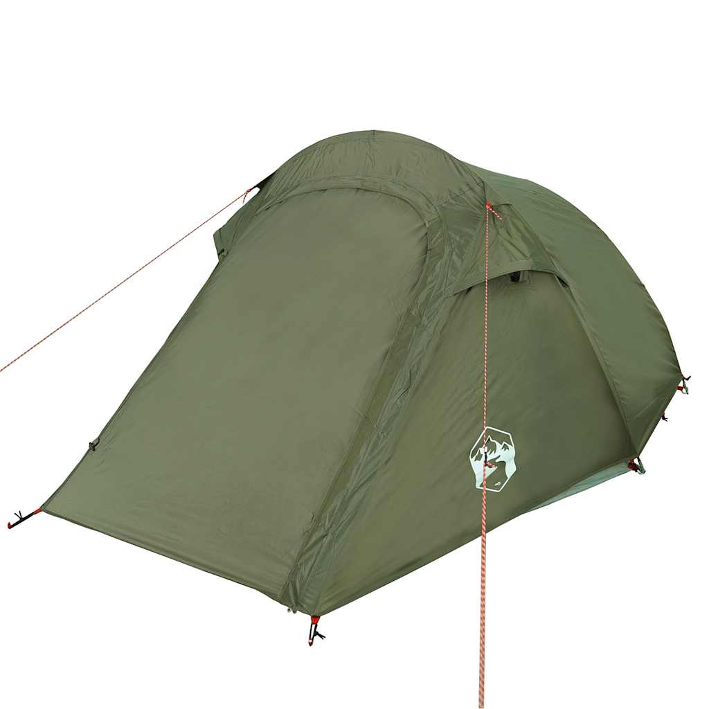 vidaXL Camping Tent Tunnel 3-Person Olive Green Waterproof 5