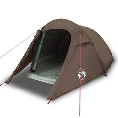 vidaXL Camping Tent Tunnel 3-Person Brown Waterproof 2