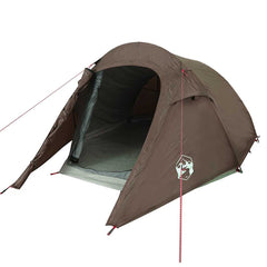 vidaXL Camping Tent Tunnel 3-Person Brown Waterproof 4