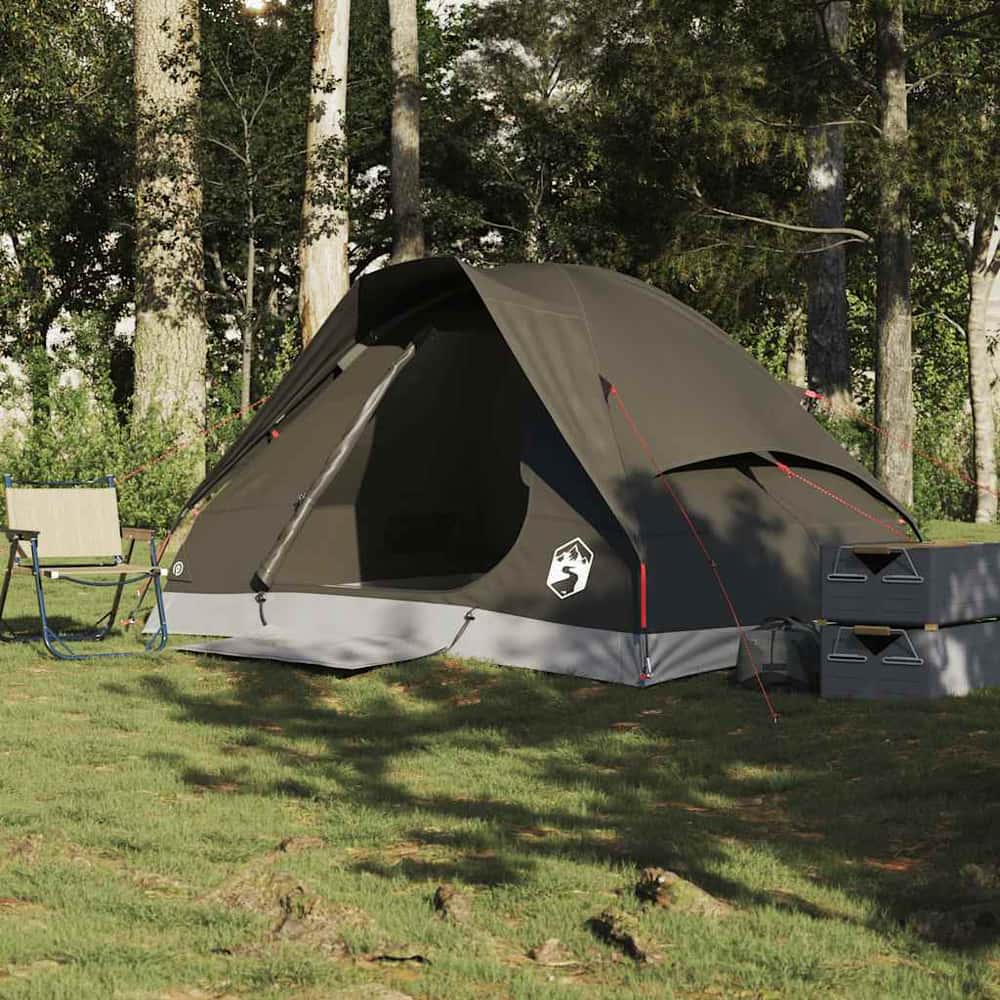 Camping Tent Dome Waterproof 2-person Brown