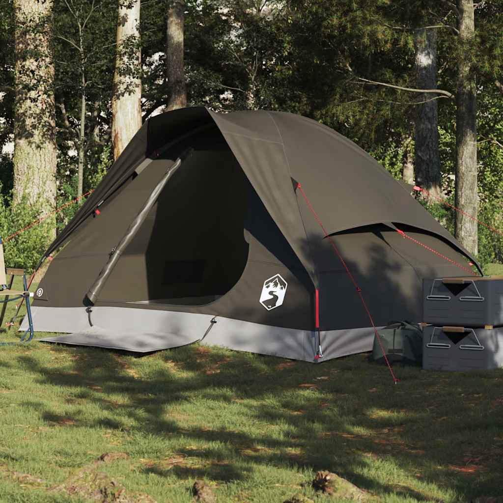Camping Tent Dome Waterproof 2-person Brown