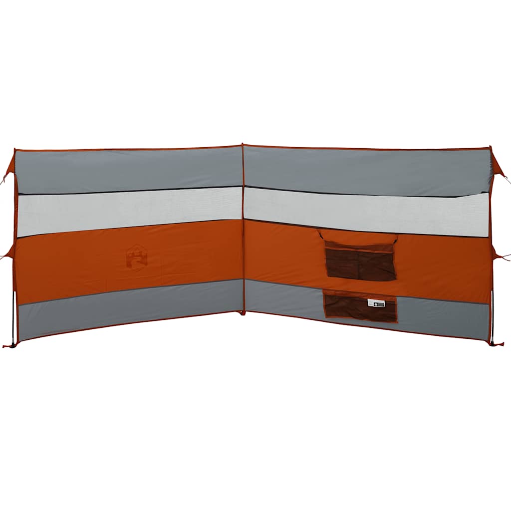 vidaXL Camping Windbreak Grey and Orange 340x130 cm Waterproof 6