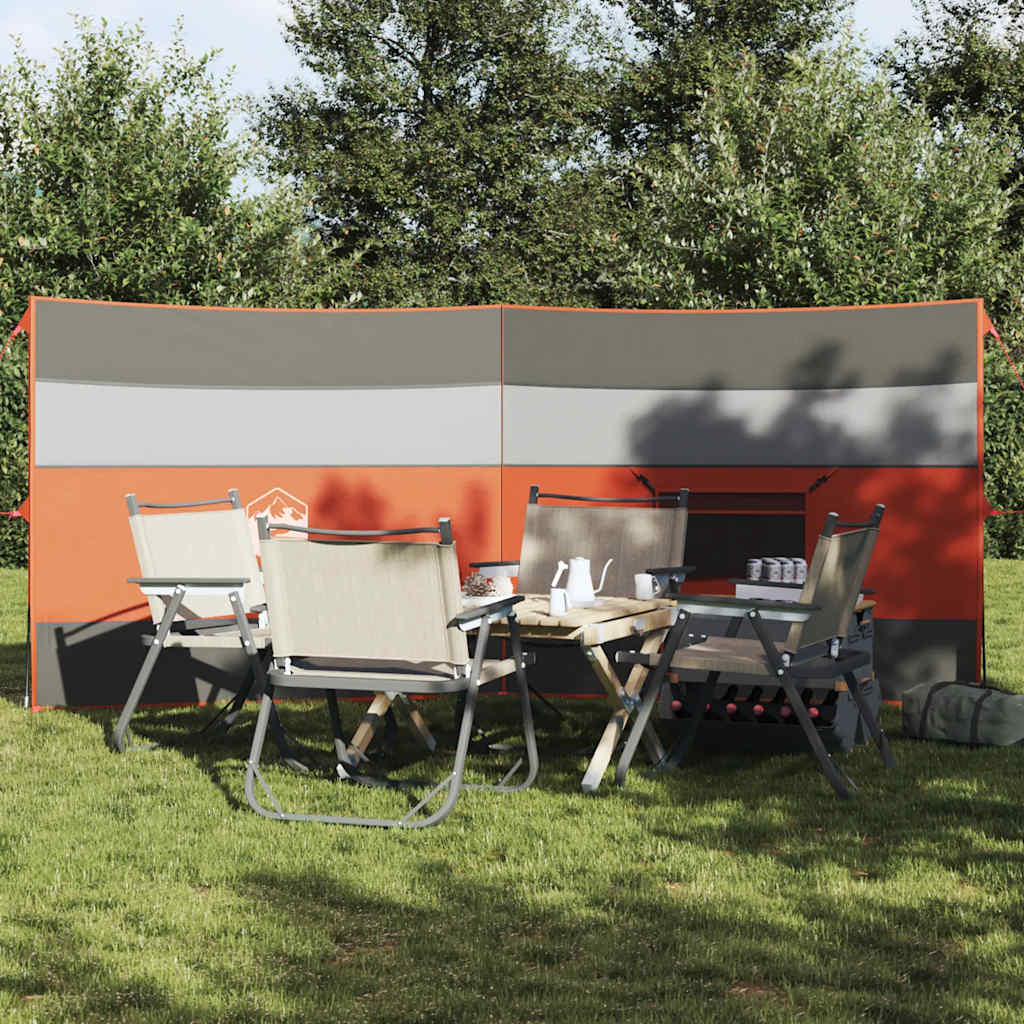 vidaXL Camping Windbreak Grey and Orange 340x130 cm Waterproof 1