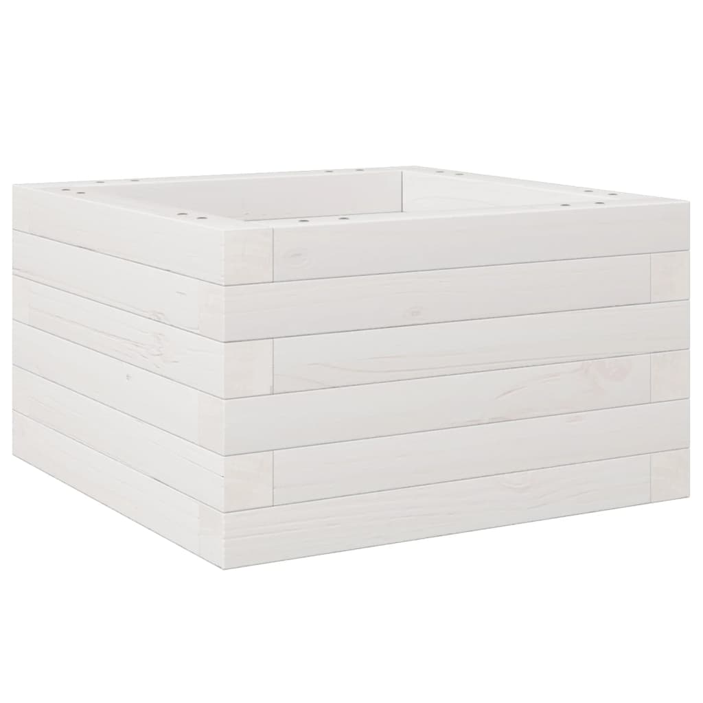 vidaXL Garden Planter White 40x40x23 cm Solid Wood Pine 2