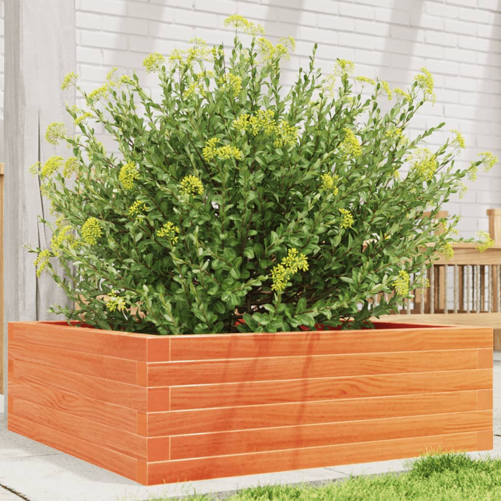vidaXL Garden Planter Solid Wood Pine Open Bottom Height 23 cm Wax Brown