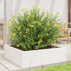 vidaXL Garden Planter White 80x80x23 cm Solid Wood Pine 3