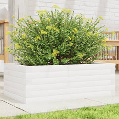 vidaXL Garden Planter Solid Wood Pine Open Bottom Height 23 cm White