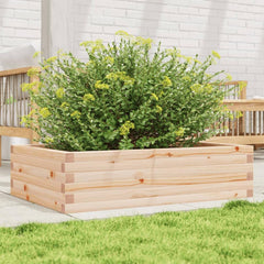 Garden Planter Solid Wood Pine Open Bottom Height 23 cm Natural Pine 90 cm 60 cm