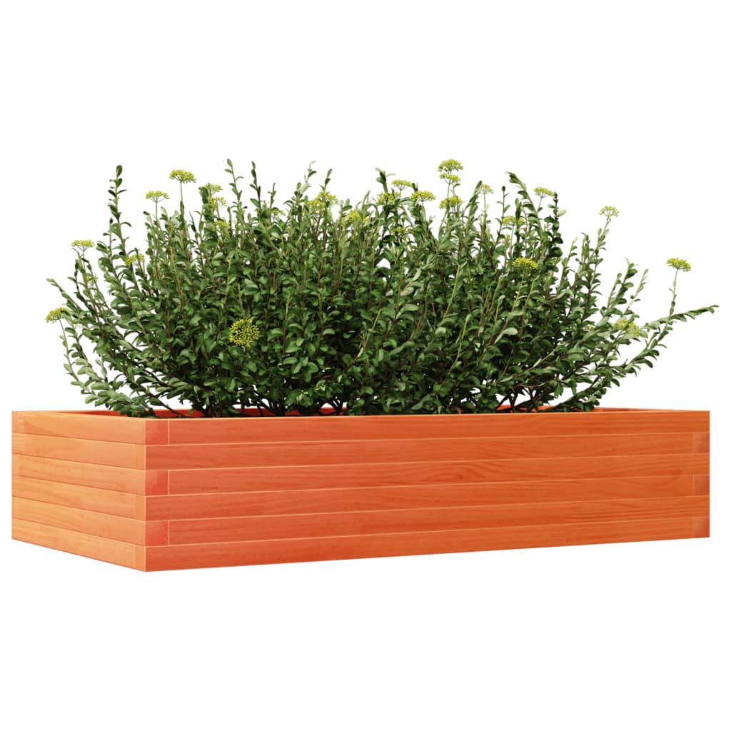 vidaXL Garden Planter Wax Brown 110x60x23 cm Solid Wood Pine 4