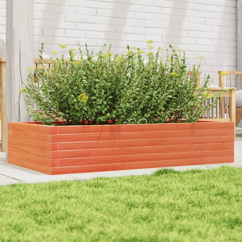 Garden Planter Solid Wood Pine Open bottom Height 23 cm Wax brown 110 cm 60 cm