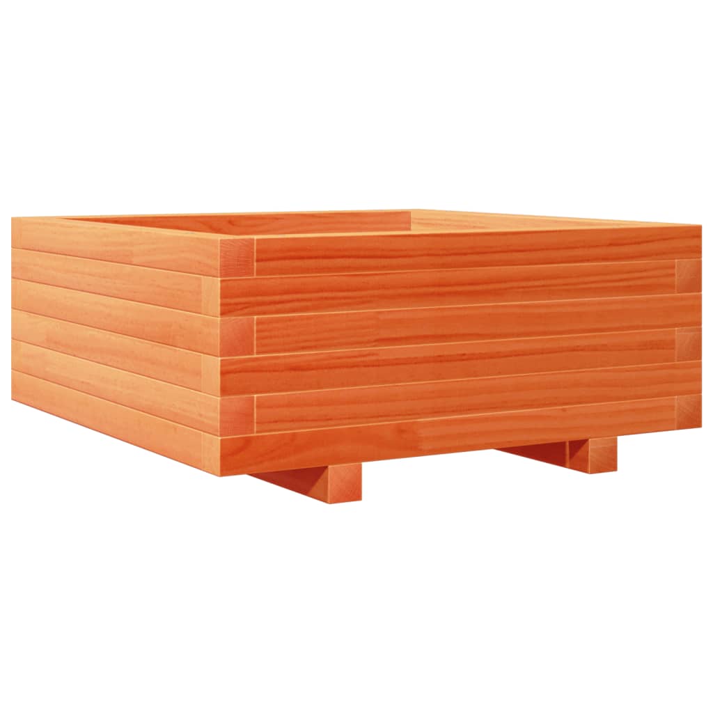 Garden Planter 40x40x26.5 cm Solid Wood Pine with Legs Wax Brown 60 cm 60 cm